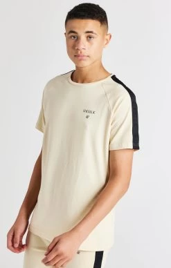 SikSilk Boys Beige Taped Raglan T-Shirt