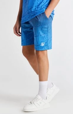 SikSilk Boys Blue Branded Fade Regular Fit Short