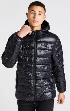 SikSilk Boys Black Lightweight Bubble Jacket