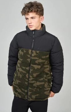 SikSilk Boys Camo Borg Puffer Jacket