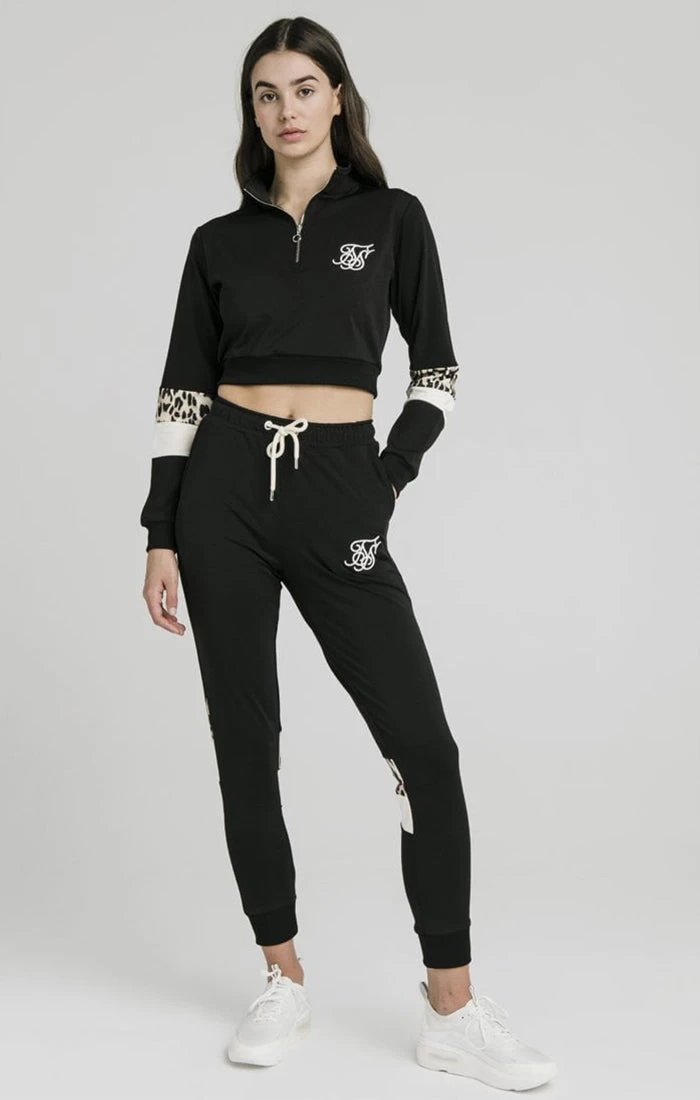 SikSilk Quarter Leopard Track Top – Black 5 SikSilk Quarter Leopard Track Top – Black - Image 3