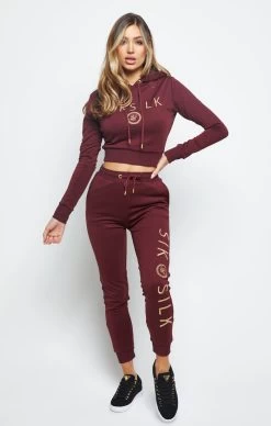 SikSilk Eyelet Mesh Track Pants - Burgundy -Style Zone Shop SSW 1948 4