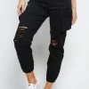 SikSilk Distressed Cargo Jogger - Black