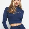 SikSilk Colour Signature Crop Hoodie - Blue -Style Zone Shop SSW 2169 1