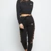 SikSilk Distinction Quarter Zip Crop Hoodie - Black -Style Zone Shop SSW 2180 1