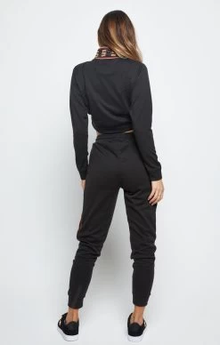 SikSilk Distinction Quarter Zip Crop Hoodie - Black -Style Zone Shop SSW 2180 5