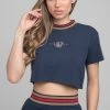 SikSilk Reign Crop Tee - Navy -Style Zone Shop SSW 2303 008 3b411749 0346 458f bc7b 66756f1338a9