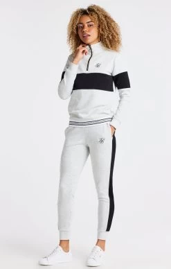 SikSilk Grey Marl 1/4 Zip Track Top -Style Zone Shop SSW 2379 20SSW 2380 0002