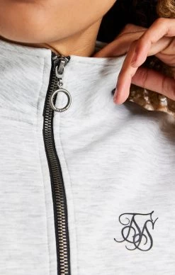 SikSilk Grey Marl 1/4 Zip Track Top -Style Zone Shop SSW 2379 20SSW 2380 0020