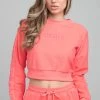 SikSilk Loopback Embroidered Crop Sweat - Pink -Style Zone Shop SSW 2665 20SSW 2667 008 172beddd 9571 4c0e 979a abb80132b464