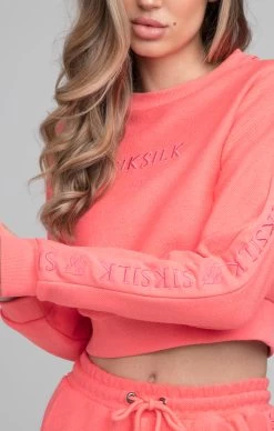 SikSilk Loopback Embroidered Crop Sweat - Pink -Style Zone Shop SSW 2665 20SSW 2667 011 f46a8fab 156e 4b79 a740 a2cc0c111db3