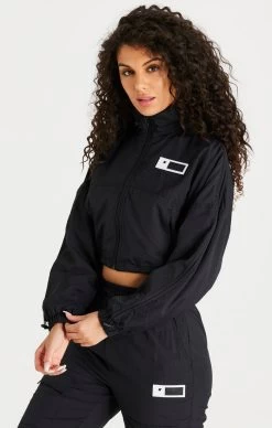 SikSilk Black Cropped Ruched Jacket