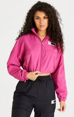 SikSilk Pink Cropped Ruched Jacket