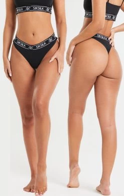 SikSilk Black Pack Of 3 Thong