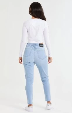 SikSilk Light Blue Knee Rip Denim Mom Jean -Style Zone Shop SSW 2829.6 e0cdbdd3 165c 47b7 aa70 71768fab51cb