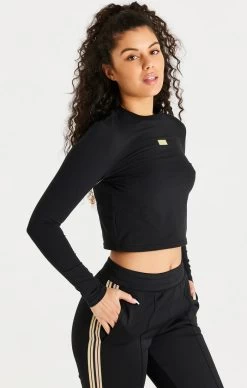 SikSilk Black Long Sleeve T-Shirt