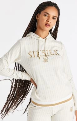 SikSilk Ecru Stripe Hoodie