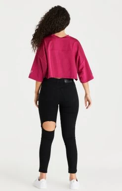 SikSilk Pink Retro Football Crop Jersey -Style Zone Shop SSW 3054 20SSW 3630 008 f7378d18 2747 448b 9feb 964ded2abed2