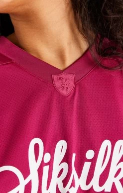 SikSilk Pink Retro Football Crop Jersey -Style Zone Shop SSW 3054 20SSW 3630 021 d0a55fdb 6b6c 47da 9209 f41d09807c78