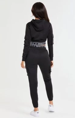 SikSilk Black Cropped Cargo Hoodie -Style Zone Shop SSW 3073 SSW 3074.6 b58f4410 a00e 4701 ba50 ad799569fd00