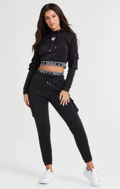 SikSilk Black Cropped Cargo Hoodie -Style Zone Shop SSW 3073 SSW 3074. 1 f39aa1ec a6b7 46dd 997a d432ce9896ce