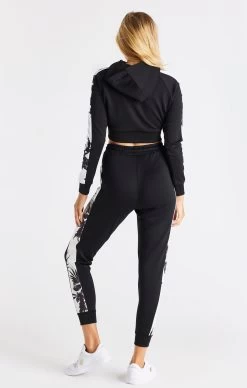 SikSilk Black Floral Panel Sleeve Crop Hoodie -Style Zone Shop SSW 3096 5 e4235871 36ee 4d8d 89e9 1d27f34a10d0