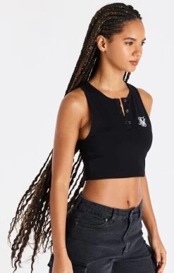 SikSilk Black Popper Racerback Vest