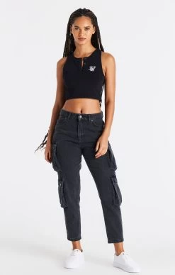 SikSilk Black Popper Racerback Vest -Style Zone Shop SSW 3363 3 52ab2a53 af15 4a13 9157 d2a456b717ed