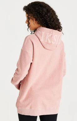 SikSilk Pink Reverse Fleece Hoodie Dress