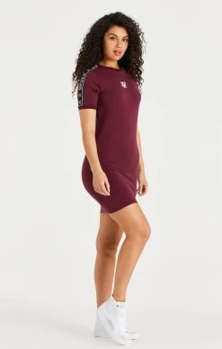 SikSilk Burgundy Tape Bodycon Dress -Style Zone Shop SSW 3449 001 d0ca5609 1492 4bc3 b3c5 9e8dc82039ef