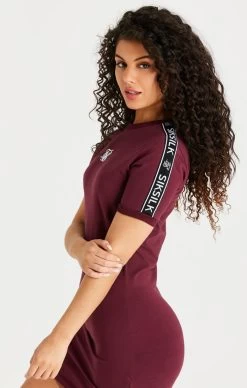SikSilk Burgundy Tape Bodycon Dress -Style Zone Shop SSW 3449 020 2c9698f4 13f3 422f a12a d3175993d957