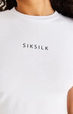 SikSilk White Core Tape Crop T-Shirt -Style Zone Shop SSW 3455 007 3317a6e1 4092 4b61 85a7 28c652fb18e4