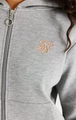 SikSilk Grey Marl Zip Thru Hoodie -Style Zone Shop SSW 3558 020 9d6ac880 d813 48ea a92a 8705139a33f9
