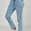 SikSilk Light Blue Wash Embroidered Mom Jean -Style Zone Shop SSW 3647 1a