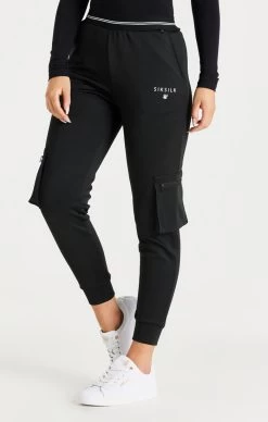 SikSilk Black Cargo Track Pant