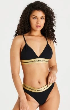 SikSilk Black Triangle Bralette
