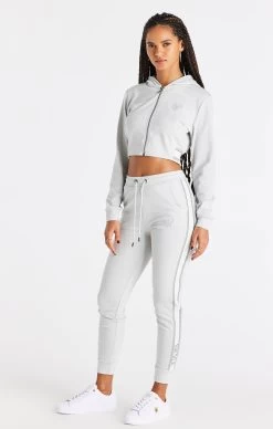 SikSilk Elevate Cropped Hoodie - Light Grey -Style Zone Shop SSW 3801 3 1cd94991 1fe3 4bd9 9cba 643d58c100de