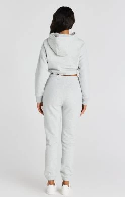 SikSilk Grey Marl Signature Crop Hoodie -Style Zone Shop SSW 3809 5