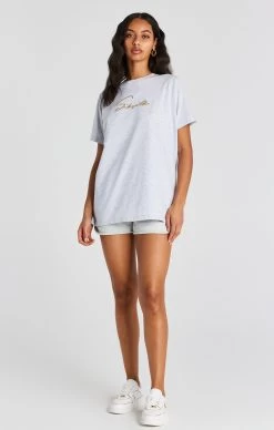 SikSilk Grey Marl Signature Boyfriend T-Shirt -Style Zone Shop SSW 3811 3 fccf54f2 a2c7 42f5 b751 7c1ccec4315b