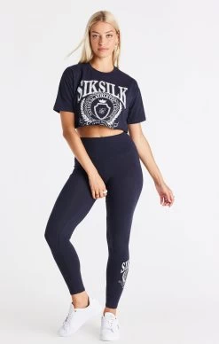 SikSilk Navy Varsity Cropped T-Shirt -Style Zone Shop SSW 3881 3 f38c4caa 9aa6 4925 ae7a 179b7e2e5909