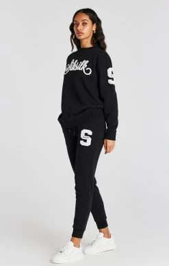 SikSilk Black Varsity Logo Jogger -Style Zone Shop SSW 3931 3