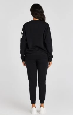 SikSilk Black Varsity Logo Jogger -Style Zone Shop SSW 3931 5