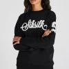 SikSilk Black Varsity Logo Sweatshirt -Style Zone Shop SSW 3932 1A
