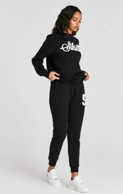 SikSilk Black Varsity Logo Sweatshirt -Style Zone Shop SSW 3932 4