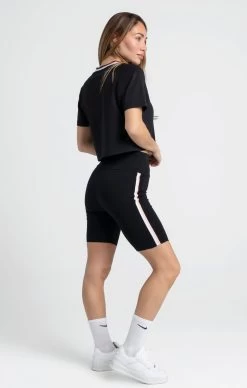 SikSilk Black Varsity Tape Cycle Short -Style Zone Shop SSW 3935 4 f7723dcd 45fe 426c a396 b78c77223a32