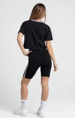 SikSilk Black Varsity Tape Cycle Short -Style Zone Shop SSW 3935 5 fc38150f 812b 4ee2 a318 ad503ae50ac5