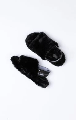 SikSilk Black Fluffy Slide Slipper -Style Zone Shop SSW 4009 11 b100ba11 0aa5 47a5 94e1 83c5f1c804b7
