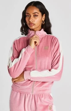 SikSilk Pink Velour Track Top