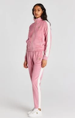SikSilk Pink Velour Track Top -Style Zone Shop SSW 4022 3