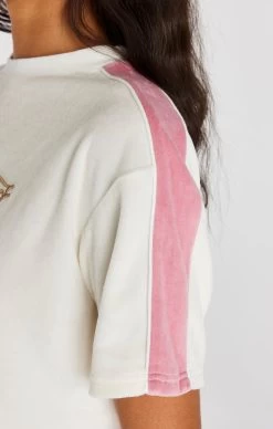 SikSilk Ecru Velour Crop T-Shirt -Style Zone Shop SSW 4025 6